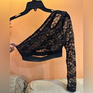 Lace Cut Out single shoulder top